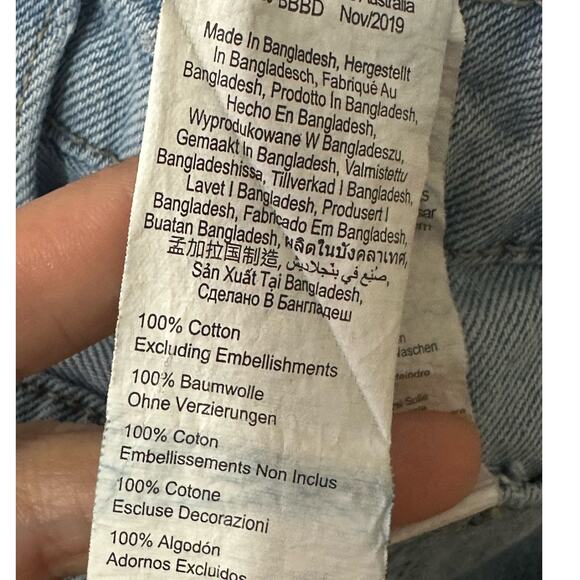 Cotton:On High Rise Flashback blue denim cuffed hem jean shorts size 12 - Picture 5 of 10